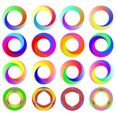 simsearch:400-08756550,k - Set of Colorful Circle Icons Isolated on White Background Stock Photo - Budget Royalty-Free & Subscription, Code: 400-08939404