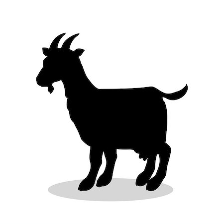 simsearch:400-08290499,k - Goat farm mammal black silhouette animal. Vector Illustrator. Foto de stock - Super Valor sin royalties y Suscripción, Código: 400-08939439