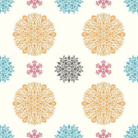 simsearch:400-08043294,k - Vector seamless pattern with ornamental round design elements Stock Photo - Budget Royalty-Free & Subscription, Code: 400-08939500