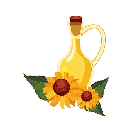 simsearch:400-04714958,k - Sunflower Seeds Oil Glass Bottle and Sunflowers, Farm And Farming Related Illustration In Bright Cartoon Style. Organic And Natural Product Symbol Colorful Vector Illustration. Foto de stock - Super Valor sin royalties y Suscripción, Código: 400-08930152