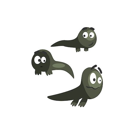 simsearch:400-08835139,k - Frog Baby Black Newts Funny Characters Childish Cartoon Illustration. Flat Bright Color Isolated Funny Toad Life Situation Vector Sticker. Stock Photo - Budget Royalty-Free & Subscription, Code: 400-08930168