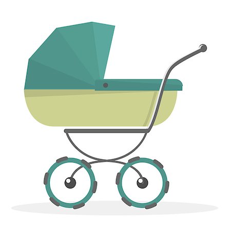 simsearch:400-08932328,k - Baby stroller Isolated on white background. Pram illustrated. Foto de stock - Super Valor sin royalties y Suscripción, Código: 400-08930278