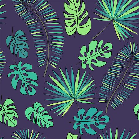 simsearch:400-08754428,k - Vector seamless tropical pattern Stock Photo - Budget Royalty-Free & Subscription, Code: 400-08930392