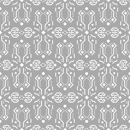 simsearch:400-08934693,k - Abstract tribe ornament seamless vector pattern. Soft grey and white tileable openwork background. Foto de stock - Royalty-Free Super Valor e Assinatura, Número: 400-08930427