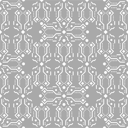 simsearch:400-08934682,k - Gray and white ornament seamless vector pattern. Monochrome pastel abstract aztec background. Stock Photo - Budget Royalty-Free & Subscription, Code: 400-08930429