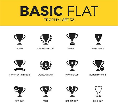 simsearch:400-08336790,k - Basic set of favorite cup, price place and broken cup icons. Modern flat pictogram collection. Vector material design concept, web symbols and logo concept. Photographie de stock - Aubaine LD & Abonnement, Code: 400-08930553