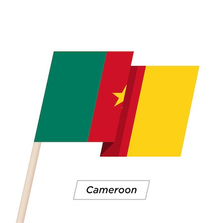 simsearch:400-08930566,k - Cameroon Ribbon Waving Flag Isolated on White. Vector Illustration. Cameroon Flag with Sharp Corners Photographie de stock - Aubaine LD & Abonnement, Code: 400-08930561