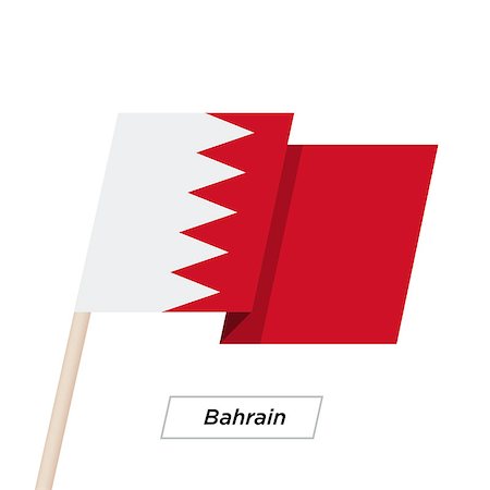 Bahrain Ribbon Waving Flag Isolated on White. Vector Illustration. Bahrain Flag with Sharp Corners Foto de stock - Super Valor sin royalties y Suscripción, Código: 400-08930583