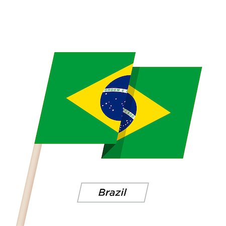 simsearch:400-04186091,k - Brazil Ribbon Waving Flag Isolated on White. Vector Illustration. Brazil Flag with Sharp Corners Stock Photo - Budget Royalty-Free & Subscription, Code: 400-08930594