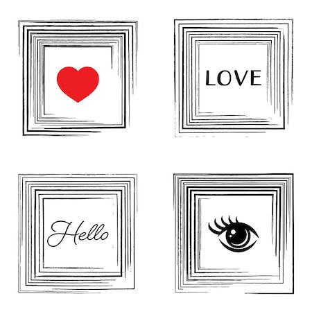 simsearch:400-08625440,k - Vector vintage card with decorative grunge square frames Stock Photo - Budget Royalty-Free & Subscription, Code: 400-08930674