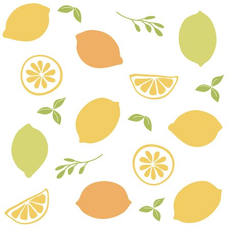Seamless vector pattern with citrus fruit clices Fotografie stock - Microstock e Abbonamento, Codice: 400-08930684