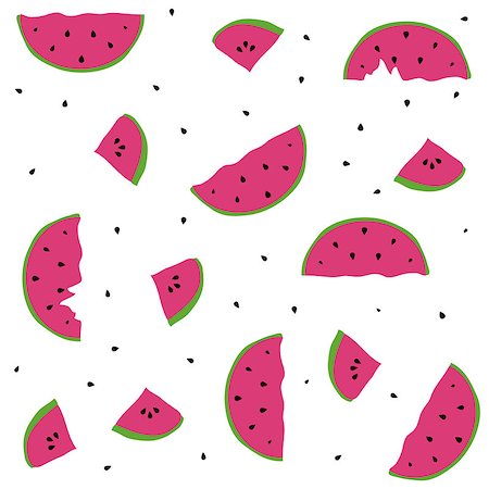 simsearch:400-09108602,k - Seamless pattern with elements of watermelons Stock Photo - Budget Royalty-Free & Subscription, Code: 400-08930690