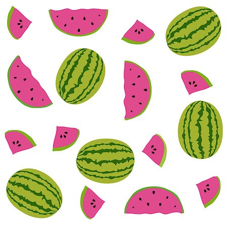 simsearch:400-09108602,k - Seamless pattern with elements of watermelons Stock Photo - Budget Royalty-Free & Subscription, Code: 400-08930692