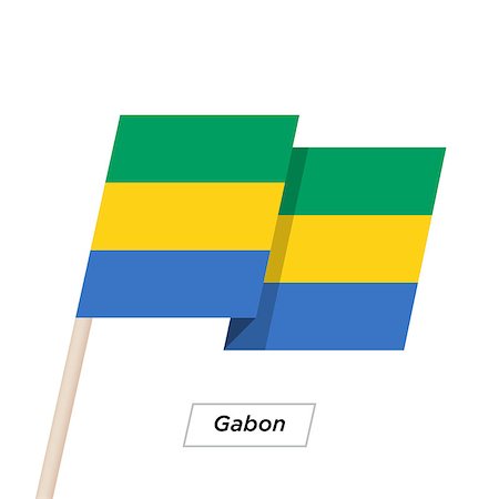 Gabon Ribbon Waving Flag Isolated on White. Vector Illustration. Gabon Flag with Sharp Corners Stock Photo - Budget Royalty-Free & Subscription, Code: 400-08930705