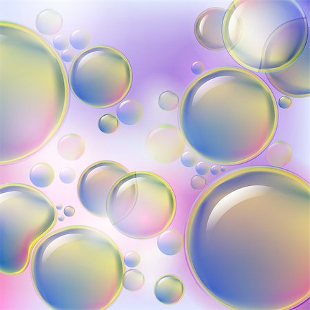 Abstract colorful bubbles rising on soft background. Drops of oil or cellular structure scientific background.Vector illustration Stock Photo - Budget Royalty-Free & Subscription, Code: 400-08930731