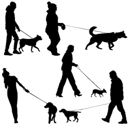 simsearch:400-04792278,k - Set ilhouette of people and dog. Vector illustration. Fotografie stock - Microstock e Abbonamento, Codice: 400-08930830