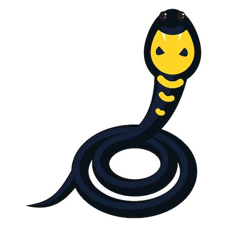 Snake cobra cartoon vector illustration on white. Dangerous reptile desert animal. Stock Photo - Budget Royalty-Free & Subscription, Code: 400-08931252