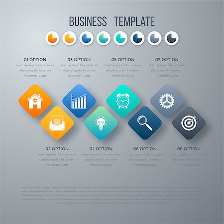 simsearch:400-07423002,k - Vector square infographics with icons. Template for presentation. Diagram concept with 8 parts Stock Photo - Budget Royalty-Free & Subscription, Code: 400-08931306