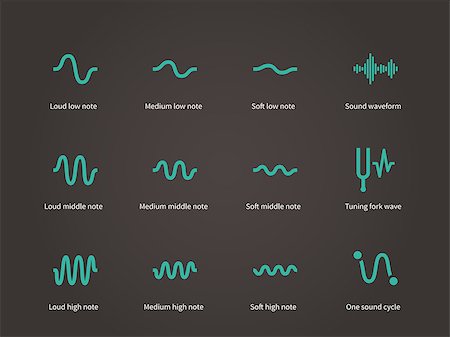 simsearch:400-05704499,k - Sound and music waveform icons set. Vector illustration. Stock Photo - Budget Royalty-Free & Subscription, Code: 400-08931367