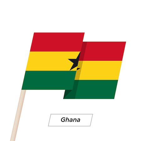 Ghana Ribbon Waving Flag Isolated on White. Vector Illustration. Ghana Flag with Sharp Corners Stock Photo - Budget Royalty-Free & Subscription, Code: 400-08931376