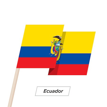 simsearch:400-04186091,k - Ecuador Ribbon Waving Flag Isolated on White. Vector Illustration. Ecuador Flag with Sharp Corners Stock Photo - Budget Royalty-Free & Subscription, Code: 400-08931407