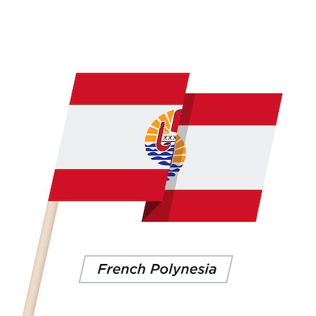 simsearch:400-08930566,k - French Polynesia Ribbon Waving Flag Isolated on White. Vector Illustration. French Polynesia Flag with Sharp Corners Photographie de stock - Aubaine LD & Abonnement, Code: 400-08931402