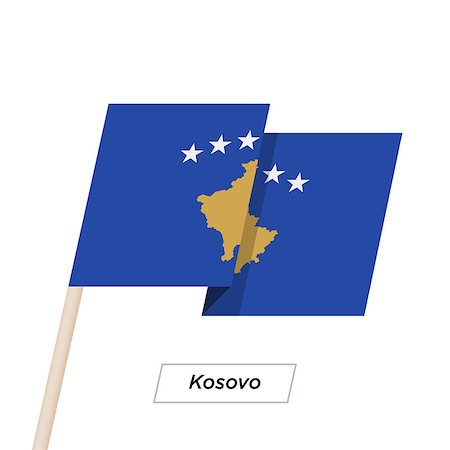 simsearch:400-08932157,k - Kosovo Ribbon Waving Flag Isolated on White. Vector Illustration. Kosovo Flag with Sharp Corners Photographie de stock - Aubaine LD & Abonnement, Code: 400-08931413