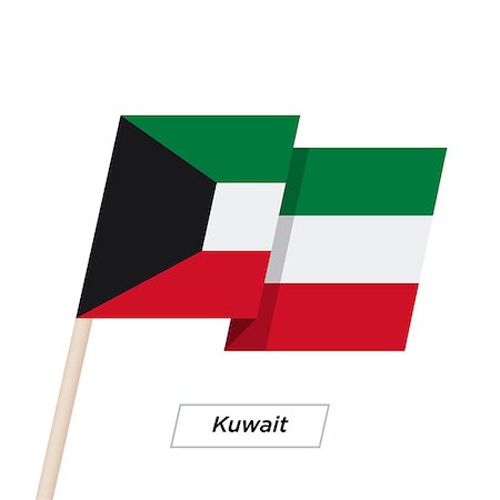 simsearch:400-05071010,k - Kuwait Ribbon Waving Flag Isolated on White. Vector Illustration. Kuwait Flag with Sharp Corners Stock Photo - Budget Royalty-Free & Subscription, Code: 400-08931421