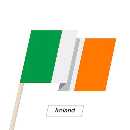 simsearch:400-08932157,k - Ireland Ribbon Waving Flag Isolated on White. Vector Illustration. Ireland Flag with Sharp Corners Photographie de stock - Aubaine LD & Abonnement, Code: 400-08931437