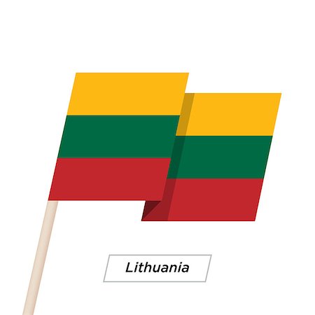 simsearch:400-04186091,k - Lithuania Ribbon Waving Flag Isolated on White. Vector Illustration. Lithuania Flag with Sharp Corners Stock Photo - Budget Royalty-Free & Subscription, Code: 400-08931444