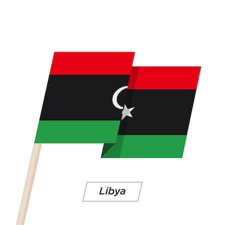 Libya Ribbon Waving Flag Isolated on White. Vector Illustration. Libya Flag with Sharp Corners Stock Photo - Budget Royalty-Free & Subscription, Code: 400-08931445