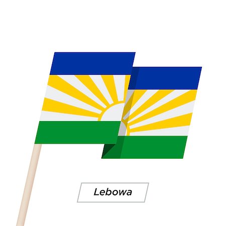 simsearch:400-08932157,k - Lebowa Ribbon Waving Flag Isolated on White. Vector Illustration. Lebowa Flag with Sharp Corners Photographie de stock - Aubaine LD & Abonnement, Code: 400-08931448