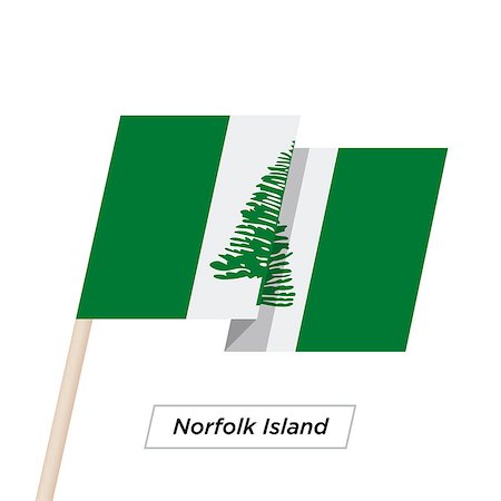 Norfolk Island Ribbon Waving Flag Isolated on White. Vector Illustration. Norfolk Island Flag with Sharp Corners Stock Photo - Budget Royalty-Free & Subscription, Code: 400-08931454