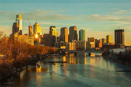 s_tiden (artist) - Winter city panorama of the central Philadelphia Stock Photo - Budget Royalty-Free & Subscription, Code: 400-08931501