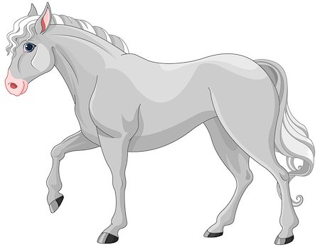 simsearch:400-04355915,k - Illustration of beautiful grey horse Fotografie stock - Microstock e Abbonamento, Codice: 400-08931532