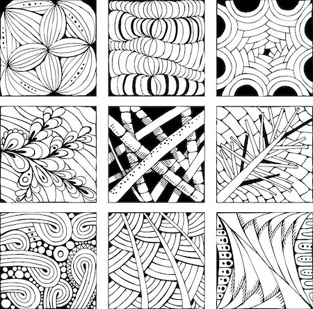 flowers sketch for coloring - Vector Adult Coloring Book Textures. various patterns Stock Photo - Budget Royalty-Free & Subscription, Code: 400-08931545