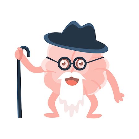 simsearch:400-08652593,k - Humanized Wise And Old Brain With Walking Stick And Long Beard , Intellect Human Organ Cartoon Character Emoji Icon. Human Mind And Lifestyle Emoticon Illustration Showing Intellectual Brainpower. Photographie de stock - Aubaine LD & Abonnement, Code: 400-08931811