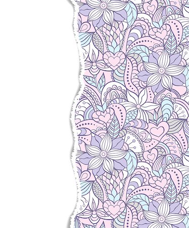 simsearch:400-07035440,k - Floral pattern with ripped paper on white background.Vector illustration. Stockbilder - Microstock & Abonnement, Bildnummer: 400-08932017