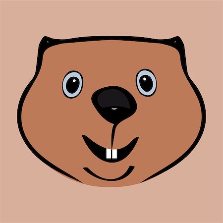 simsearch:400-08933060,k - Happy Groundhog Day funny cute head. Vector illustration Foto de stock - Super Valor sin royalties y Suscripción, Código: 400-08932050