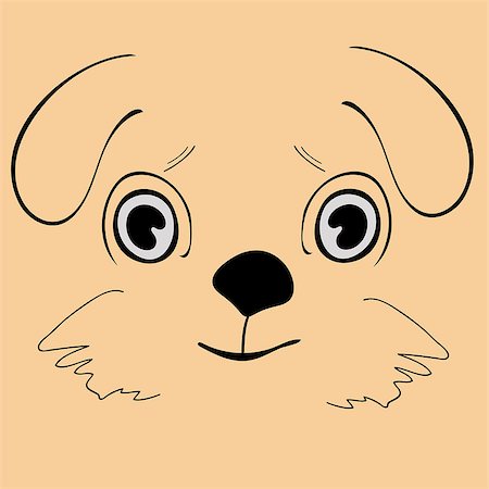 simsearch:400-08346248,k - Puppy cute funny cartoon dog head. Vector illustration Stock Photo - Budget Royalty-Free & Subscription, Code: 400-08932051