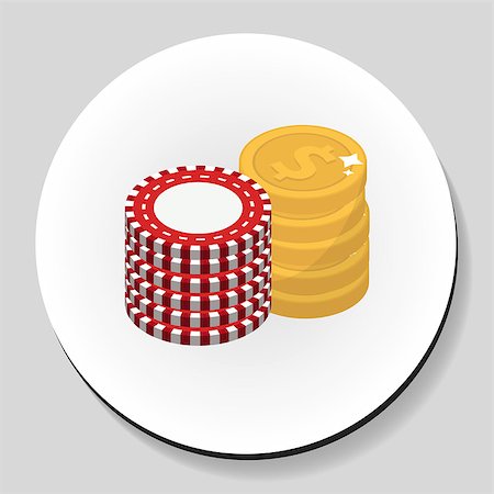 simsearch:400-04672615,k - Money and chips stack sticker icon flat style. Vector illustration Stock Photo - Budget Royalty-Free & Subscription, Code: 400-08932068