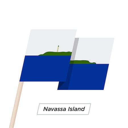 simsearch:400-08932157,k - Navassa Island Ribbon Waving Flag Isolated on White. Vector Illustration. Navassa Island Flag with Sharp Corners Photographie de stock - Aubaine LD & Abonnement, Code: 400-08932113