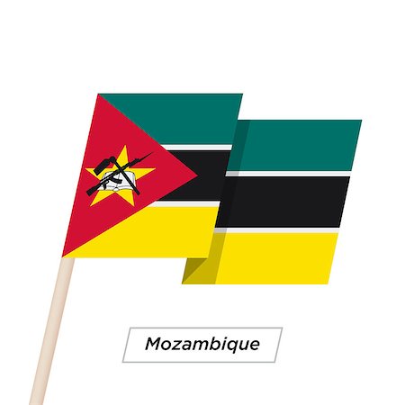 Mozambique Ribbon Waving Flag Isolated on White. Vector Illustration. Mozambique Flag with Sharp Corners Stock Photo - Budget Royalty-Free & Subscription, Code: 400-08932124