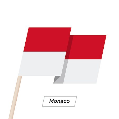 simsearch:400-08932157,k - Monaco Ribbon Waving Flag Isolated on White. Vector Illustration. Monaco Flag with Sharp Corners Photographie de stock - Aubaine LD & Abonnement, Code: 400-08932127