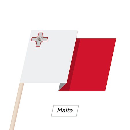 simsearch:400-08932157,k - Malta Ribbon Waving Flag Isolated on White. Vector Illustration. Malta Flag with Sharp Corners Photographie de stock - Aubaine LD & Abonnement, Code: 400-08932137