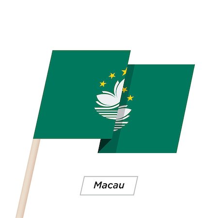 simsearch:400-08932157,k - Macau Ribbon Waving Flag Isolated on White. Vector Illustration. Macau Flag with Sharp Corners Photographie de stock - Aubaine LD & Abonnement, Code: 400-08932132