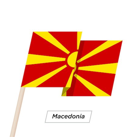 simsearch:400-04186091,k - Macedonia Ribbon Waving Flag Isolated on White. Vector Illustration. Macedonia Flag with Sharp Corners Stock Photo - Budget Royalty-Free & Subscription, Code: 400-08932133