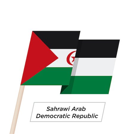 simsearch:400-08932157,k - Sahrawi Arab Democratic Repablic Ribbon Waving Flag Isolated on White. Vector Illustration. Sahrawi Arab Democratic Repablic Flag with Sharp Corners Photographie de stock - Aubaine LD & Abonnement, Code: 400-08932158