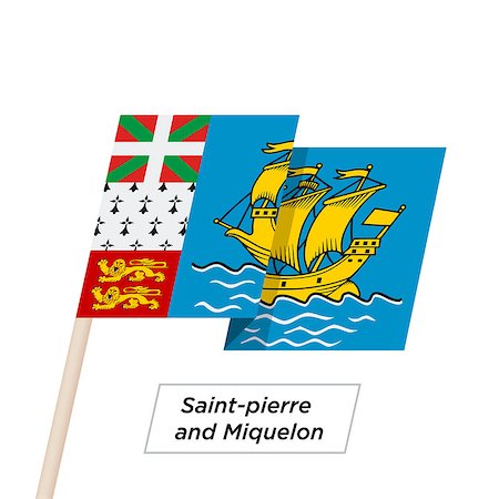 simsearch:400-08932157,k - Saint-pierre and Miquelon Ribbon Waving Flag Isolated on White. Vector Illustration. Saint-pierre and Miquelon Flag with Sharp Corners Photographie de stock - Aubaine LD & Abonnement, Code: 400-08932165