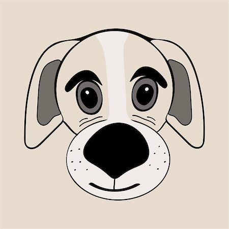 simsearch:400-08936779,k - Puppy cute funny cartoon dog head. Vector illustration Photographie de stock - Aubaine LD & Abonnement, Code: 400-08932178
